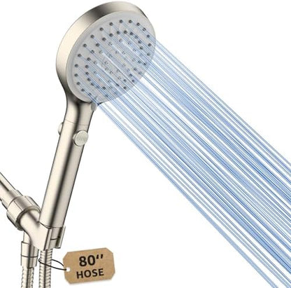 FASDUNT High Pressure Handheld Shower Head with Hose, Brushed Nickel