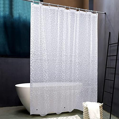 NTBAY EVA Shower Curtain Liner, 72 x 72, 6 Gauge, Semi Clear Pebbles