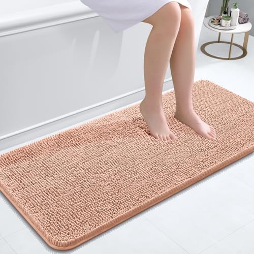 OLANLY Bathroom Runner Rugs 47x20, Extra Soft Absorbent Chenille Bath Rugs