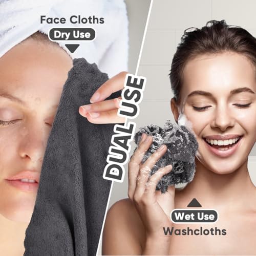 Orighty Washcloths 48 Pack, Ultra Soft Face Towels 12 x 12 inch