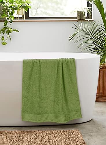 GLAMBURG 100% Cotton 2 Pack Oversized Bath Towel Set 28x55 Inches, Ultra Soft Highly Absorbant Compact Quickdry & Lightweight Large Bath Towels, Ideal for Gym Travel Camp Pool - Kiwi Green