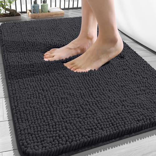 OLANLY Bathroom Rugs 34x21, Extra Soft Absorbent Chenille Bath Rugs