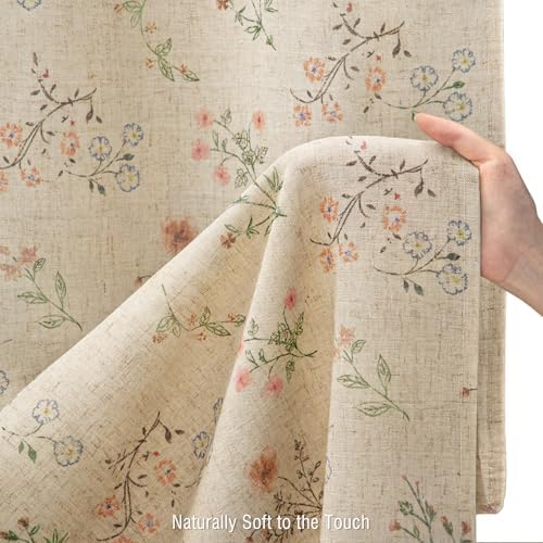 Floral Farmhouse Vintage Linen Shower Curtain French Country Decor 72Wx72H