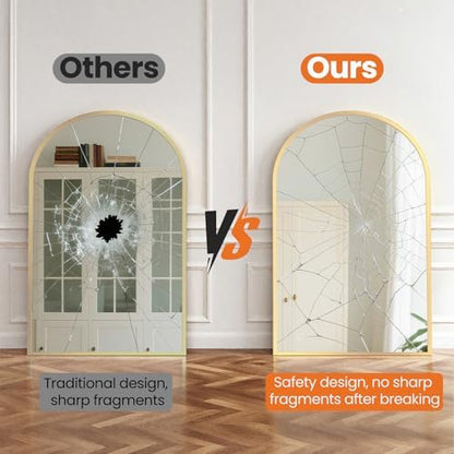 Sweetcrispy 22"x30" Arched Bathroom Mirror, Bathroom Mirrors for Over Sink