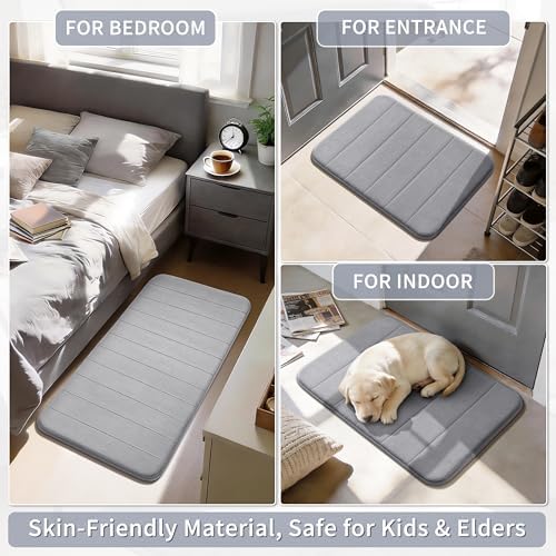 Yimobra Memory Foam Bath Mat 31.5x20, 5X Softer and Absorbent Bathroom Rug