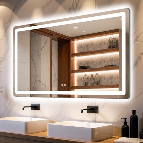 Delma 30x50 LED Bathroom Vanity Mirror with Lights, Anti-Fog, Dimmable
