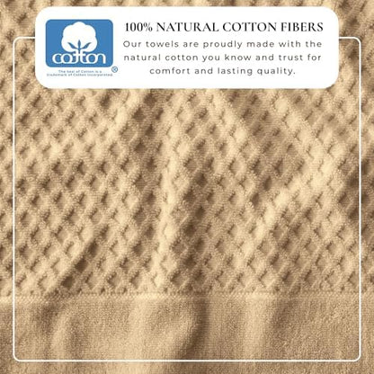 Great Bay Home Bath Towels - 100% Cotton 4 Pack 54x27 Bath Towel Set - Absorbent, Durable, Quick-Dry Towels for Bathroom (Oatmeal)