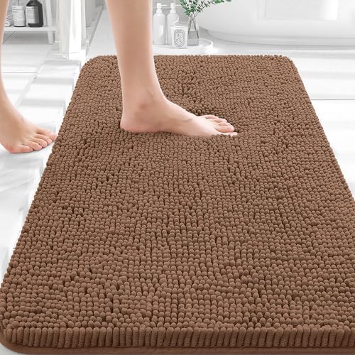 OLANLY Bathroom Rugs 35x24, Extra Soft Absorbent Chenille Bath Rugs