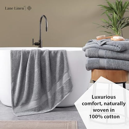 LANE LINEN Bath Sheets 100% Cotton 2 Pack Oversized Soft - Grey