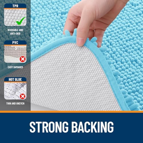 OLANLY Bathroom Runner Rugs 47x24, Extra Soft Absorbent Chenille Bath Rugs