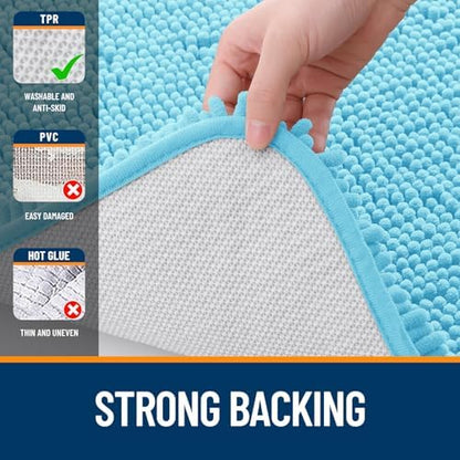 OLANLY Bathroom Runner Rugs 47x24, Extra Soft Absorbent Chenille Bath Rugs
