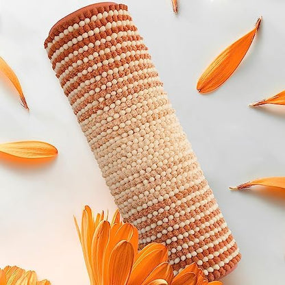 BSICPRO Fall Bathroom Rugs, 20x32 Chenille Bath Mats, Pumpkin Orange
