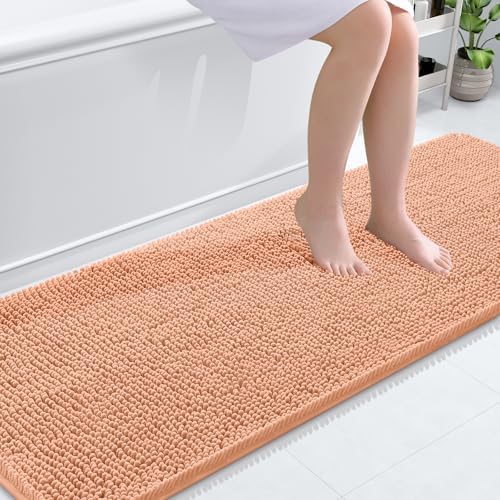 OLANLY Bathroom Runner Rugs 70x24, Extra Soft Absorbent Chenille Bath Rugs