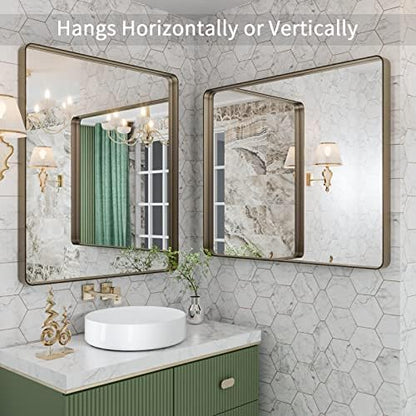 LOAAO 30"X36" Bronze Bathroom Mirror