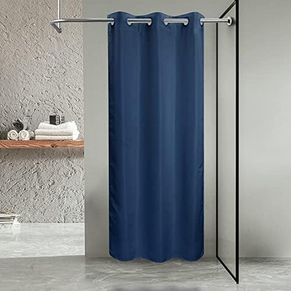River Dream No Hook Stall Shower Curtain or Liner Microfiber Navy, 36x74