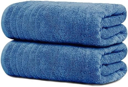 Tens Towels 2 Piece Extra Large Bath Sheets 35 x 70 Inches, Blue
