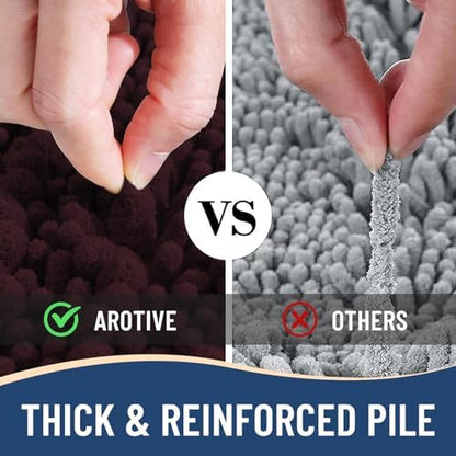 Arotive Bathroom Rugs Mat 24x16, Soft Absorbent Chenille Shaggy Bath Mat