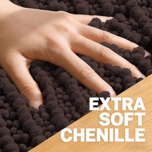 OLANLY Bathroom Runner Rugs 70x24, Thick Soft Absorbent Chenille Bath Rugs