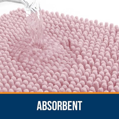 OLANLY Toilet Rugs U-Shaped 24x20, Soft Absorbent Chenille Contour Rugs