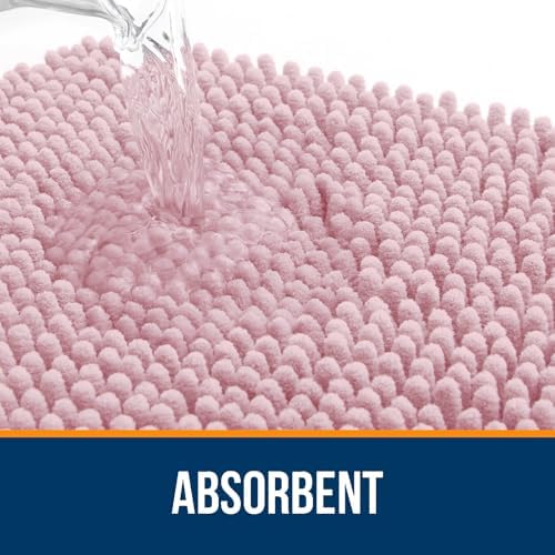 OLANLY Large Bathroom Rugs 70x46, Extra Soft Absorbent Chenille Bath Rugs