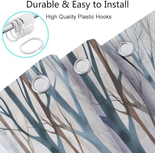 Tree Shower Curtain 47x64 Inch, Modern Minimalist Forest Bathroom Decor