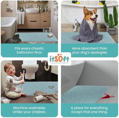 Chenille Bath Mats 61"x31", Plush Absorbent Bath Mats Quick Dry, Soft & Machine Washable, Non Slip Carpet for Bathroom, Thick Bathroom Rugs, Shower Restroom Rug Mat, Alfombras De Baño, Bathrugs Matts