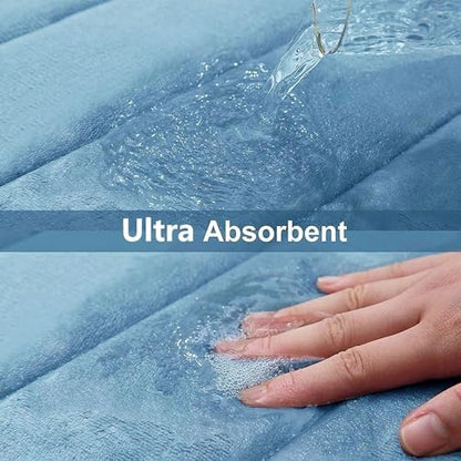 Buganda Memory Foam U-Shaped Toilet Rugs 24 x 24, Absorbent Bathroom mat