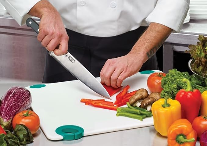 Winco 8" Chef Knife, Triple Riveted, Full Tang Forged Blade