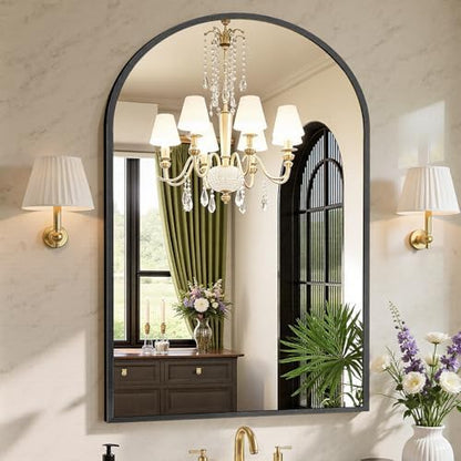 Sweetcrispy 30x40 Bathroom Mirrors for Wall, Arched Mirror for Over Sink