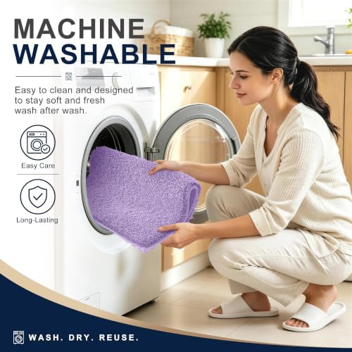 OLANLY Microfiber Bathroom Runner Rugs 59x20, Ultra Soft Bath Mat, Lavender