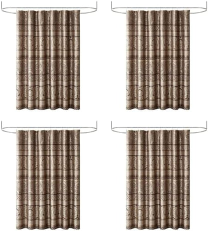 Madison Park Bellagio Taupe Shower Curtain, Transitional Shower Curtains for Bathroom, 72 X 72, Beige (Pack of 4)