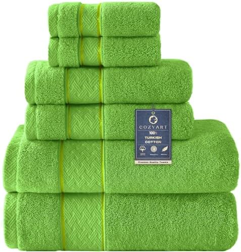 COZYART Bath Towel Set 6 PCS, Luxury 100% Turkish Cotton 650GSM Ultra Soft