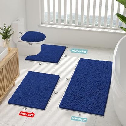 Smiry Bathroom Rugs 34X21, Luxury Chenille Extra Soft Absorbent Bath Mat
