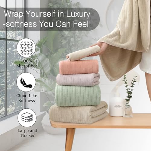 Hailea Hand Towels Set 16x31 Inches,Soft Microfibers Bathroom Towel Set 2 Pack,Highly Absorbent Quick Dry Luxury Towel Hotel Spa Gym Hand Towel Collection for Bathroom,Camel