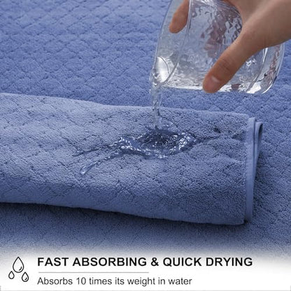 Extra Large Bath Towels Set 35x70 Inches - Luxury 600 GSM Oversized Bath Sheet,Ultra Soft Microfiber - Quick Dry,Highly Absorbent Shower Towels Spa Hotel Bathroom Towel Set (4-Pack,Air Force Blue)