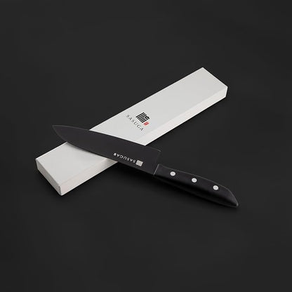 SASUGA Lightweigth Japanese Santoku Chef’s Knife 170mm – Made in Japan | Molybdenum-Vanadium Stainless Steel | Razor-Sharp, Rust-Resistant Blade for Meat, Fish & Vegetables