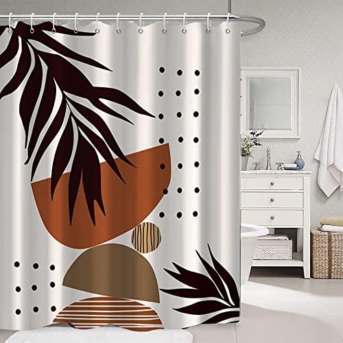 Mid Century Terracotta Shower Curtain for Bathroom 72x78 Inch