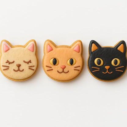 Cat Head Cookie Cutter with Easy to Push Design (4 inch)