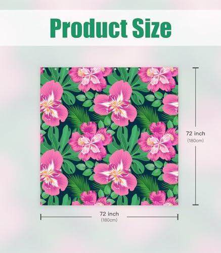 Bathroom Shower Curtain Cute Cortinas para Baño 72 x 72, Tropical