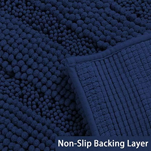 Turquoize Bathroom Runner Rug 17"x47", Soft Absorbent Chenille Bath Rug