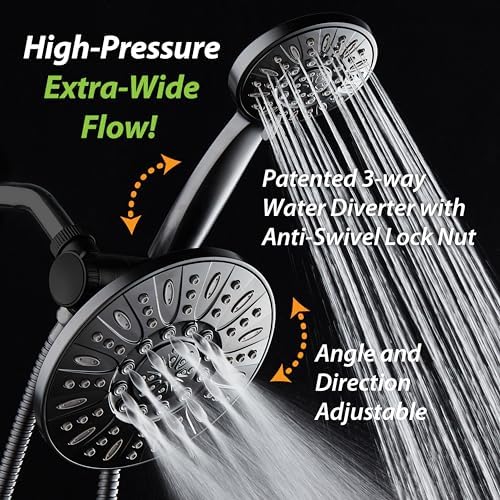 AquaDance 7" Premium High Pressure 3-way Rain & Handheld Shower Head Combo