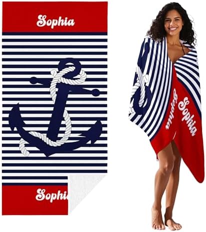 JML Personalized Beach Towel with Name, Microfiber, 35 x 70 in
