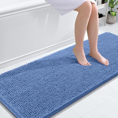 OLANLY Bathroom Runner Rugs 59x24, Extra Soft Absorbent Chenille Bath Rugs