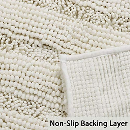 2 Piece Bathroom Rug Set with Toilet Mat, Soft Absorbent Chenille, Non-Slip
