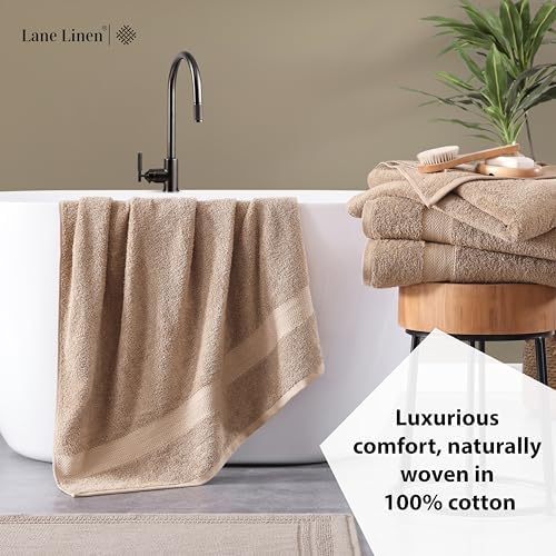 LANE LINEN Large Bath Sheet Set Oversized Soft Absorbent Quick Dry - Taupe