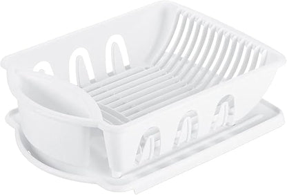 Sterilite 06218006 Sink Dish Rack Drainer, White