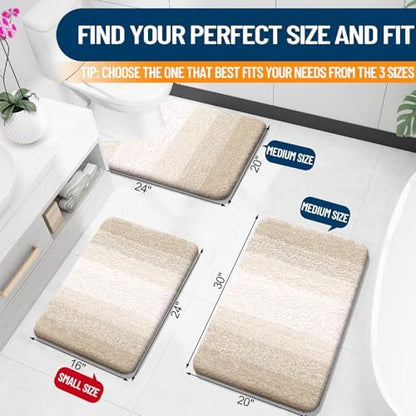 OLANLY Bathroom Runner Rug 40x24, Extra Soft Absorbent Microfiber Bath Rugs