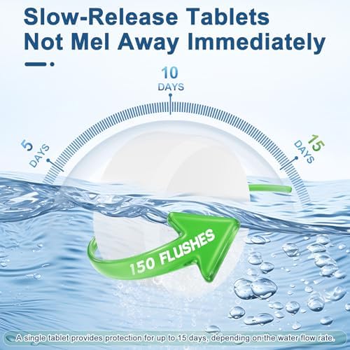 Msvvko Toilet Bowl Cleaner Tablets - 30 Pack Automatic Cleaners with Bleach, Slow-Releasing Toilet Tank Cleaners for Deodorizing & Descaling, Household Toilet Cleaners against Tough Stains
