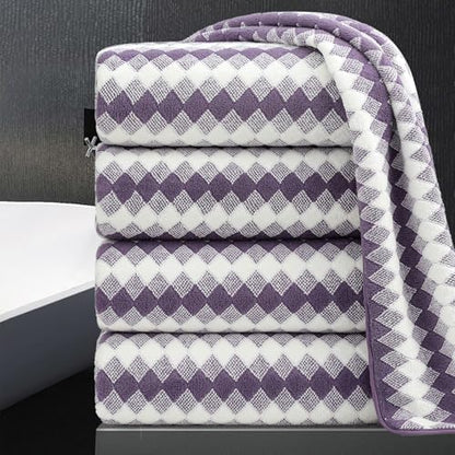 4 Piece Extra Large Bath Towel Set Oversized Bath Sheet 35"x70" Bathroom Towel Set Soft Highly Absorbent & Quick Dry Premium Bath Towel for Bathroom 600GSM Shower Towel Spa Gym Hotel,Plum