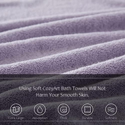COZYART Luxury Hand Towels 4 PCS, Lavender 100% Turkish Cotton 650 GSM